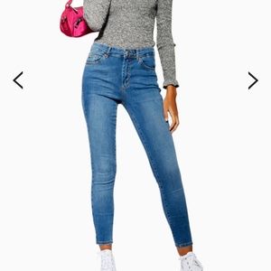 Topshop Leigh Moto Jeans, Size 28